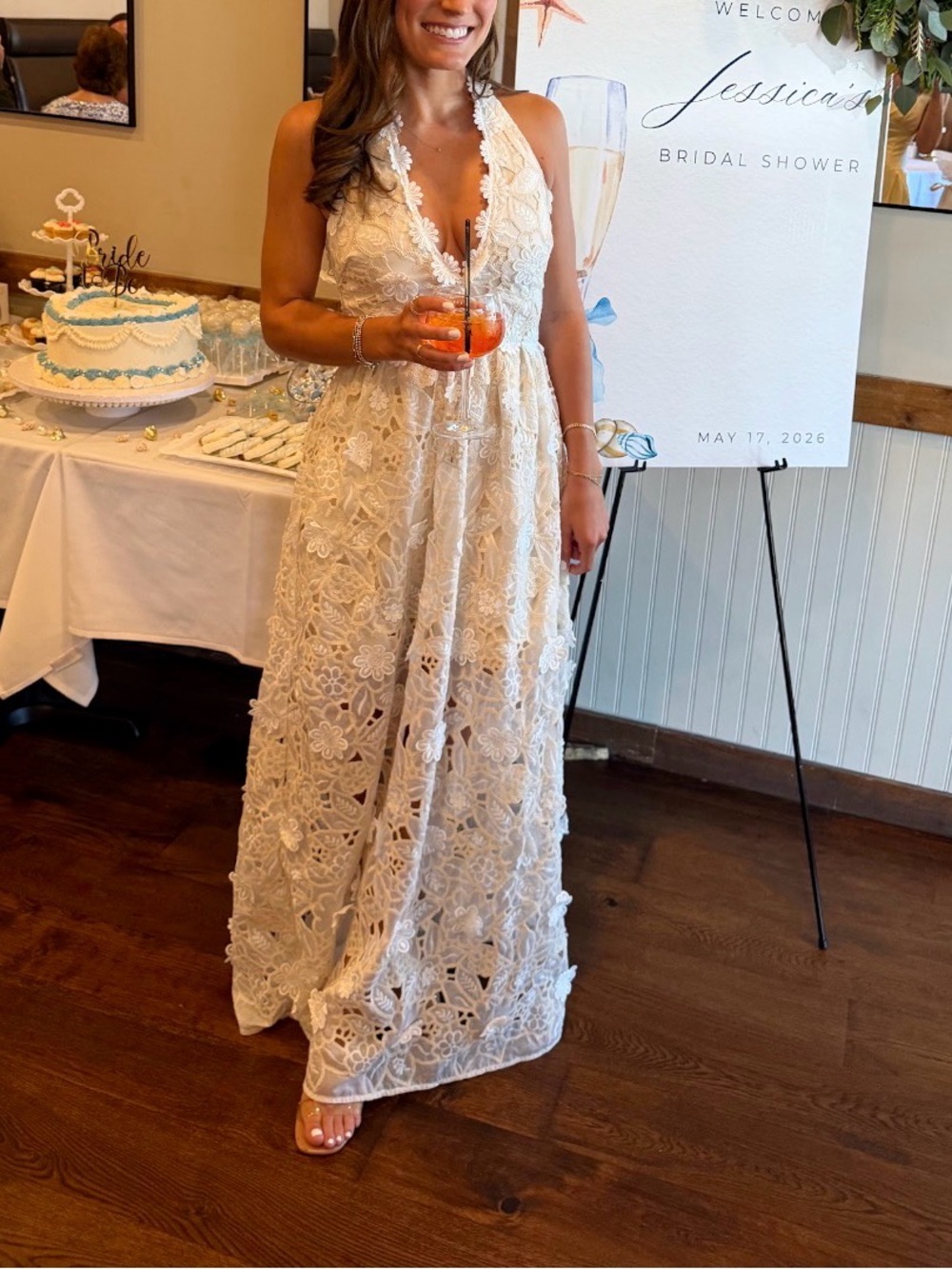 ELLIATT Sienna Gown Ivory & Cream Lace Maxi Dress